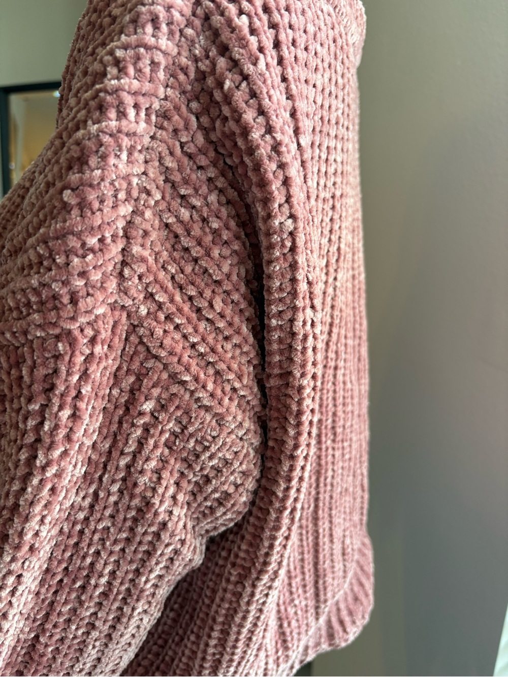 ZARA Knit Dusty Rose Chenille Oversized Sweater Size M NWOT - Picture 9 of 13